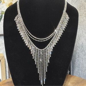 Stunning multi strand rhinestone necklace